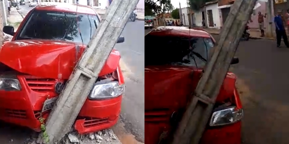 Bandidos fogem em carro roubado e provocam acidente em Teresina