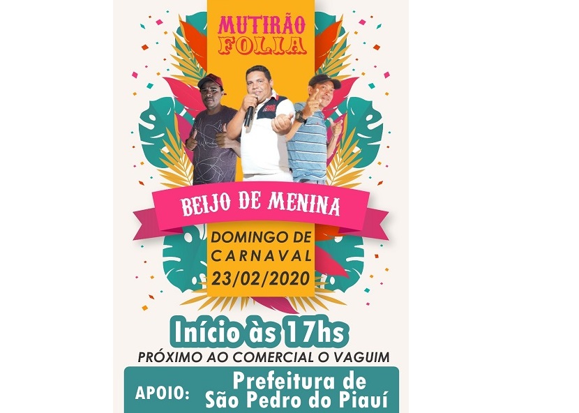 Carnaval | Domingo acontece o Mutirão Folia em São Pedro do Piauí, participe!