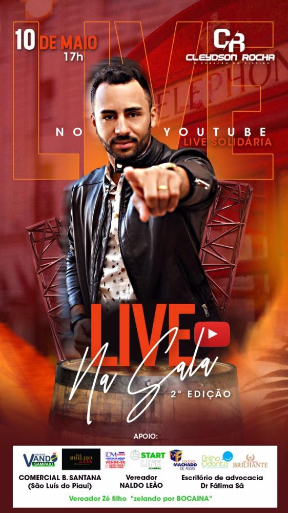 Cantor Picoense Cleydson Rocha realiza sua segunda “Live na Sala” para ajudar famílias carentes