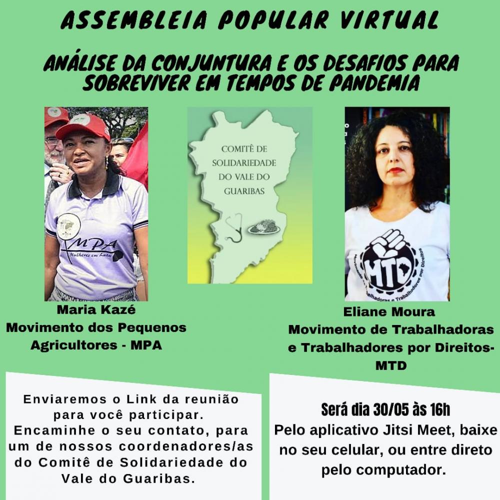 Comitê de Solidariedade do Vale do Guaribas realizará assembleia popular virtual