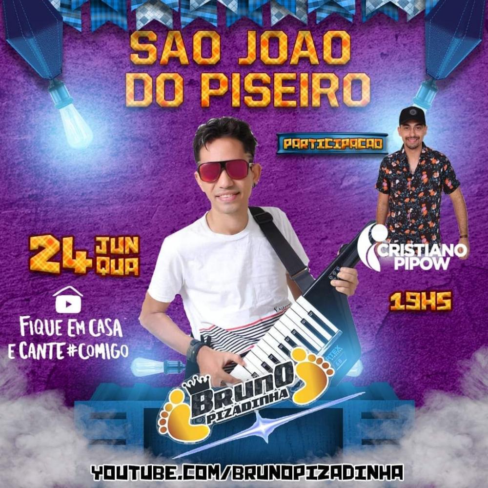 Cantor Bruno Pizadinha realizará live “São João do Piseiro” nesta quarta (24)