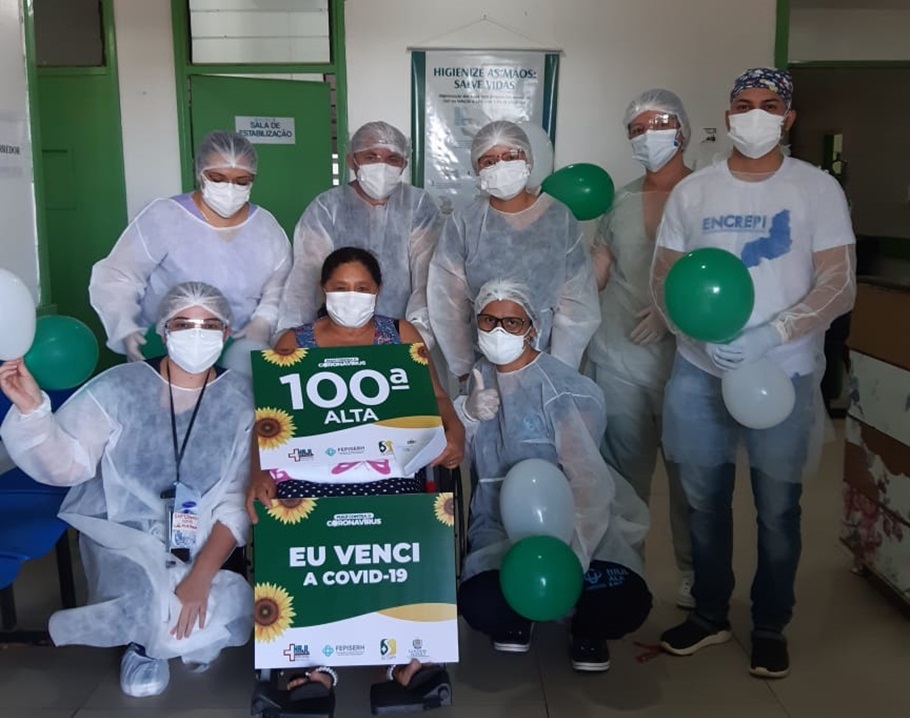 Cem pacientes deixaram o Hospital Justino Luz após vencerem a covid-19