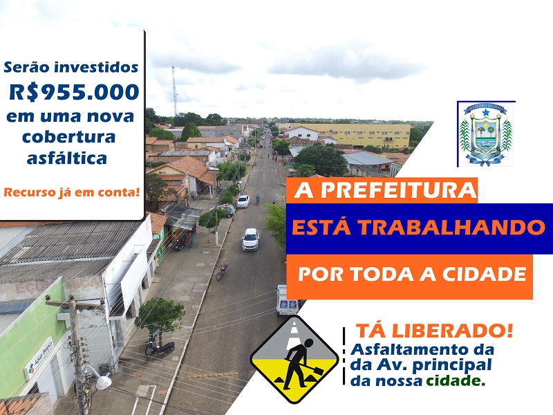 A Prefeitura de São Pedro do Piauí asfaltará a principal avenida da cidade