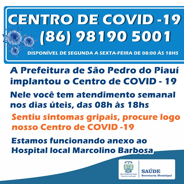 Secretaria de Saúde de São Pedro do Piauí implanta o Centro de COVID-19 