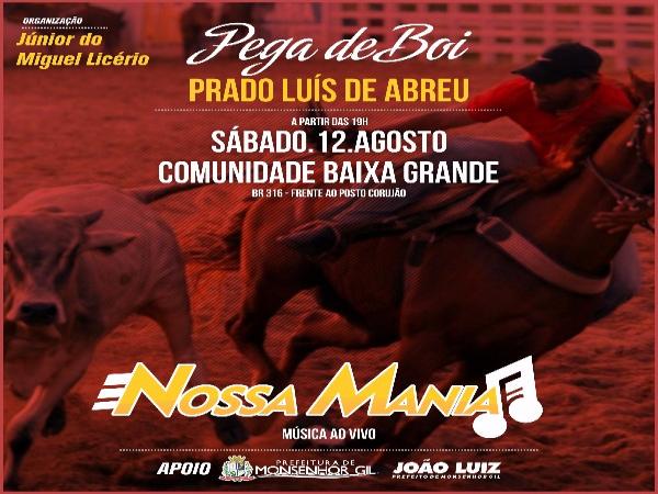 Tradicional Pega de Boi acontece neste fim de semana em Monsenhor Gil
