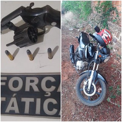 Policiais Militares efetuam prisão por porte ilegal de arma, recuperam motocicleta e capturam foragido em Picos