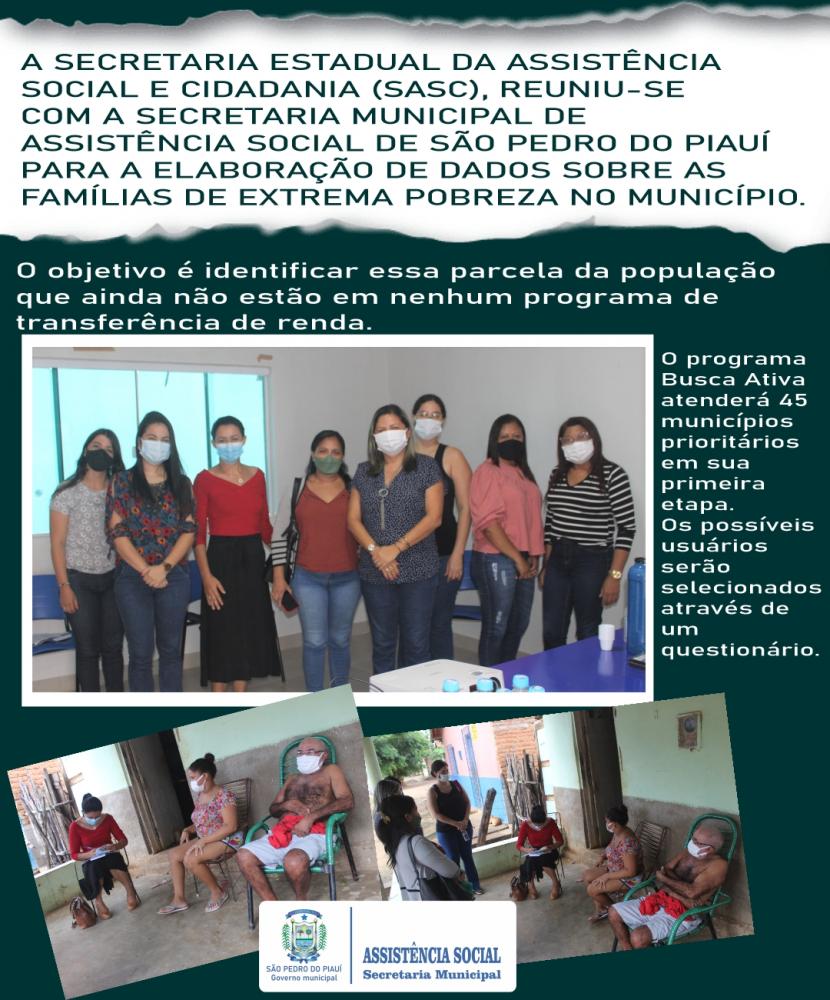 São Pedro do PI recebe equipe da Secretaria de Estado da Assistência Social e Cidadania