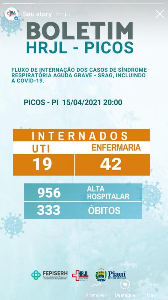 Mais um óbito por Covid-19 é registrado no Hospital Regional de Picos 