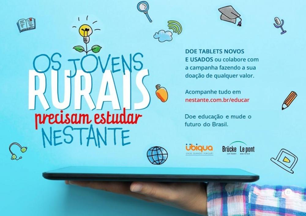 Educar Nestante: campanha arrecada tablets para alunos de Tanque utilizarem plataforma de ensino