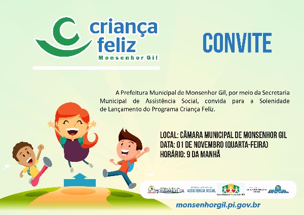 Programa Criança Feliz vai ser implantado em Monsenhor Gil