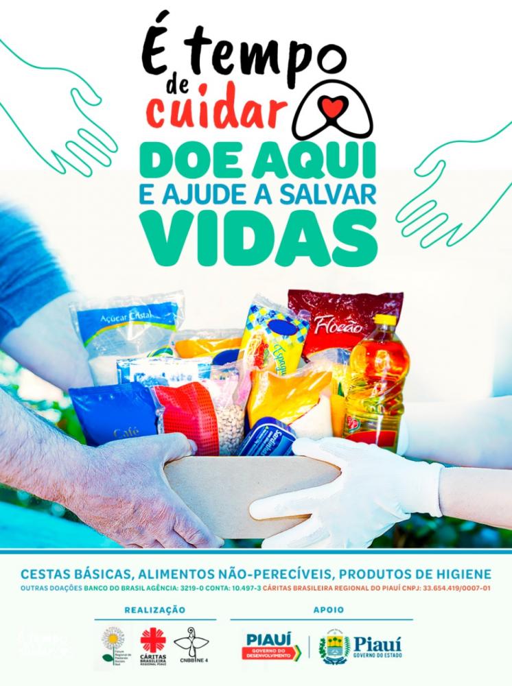 Campanha solidária 'É Tempo de Cuidar' arrecada alimentos para famílias carentes de Picos