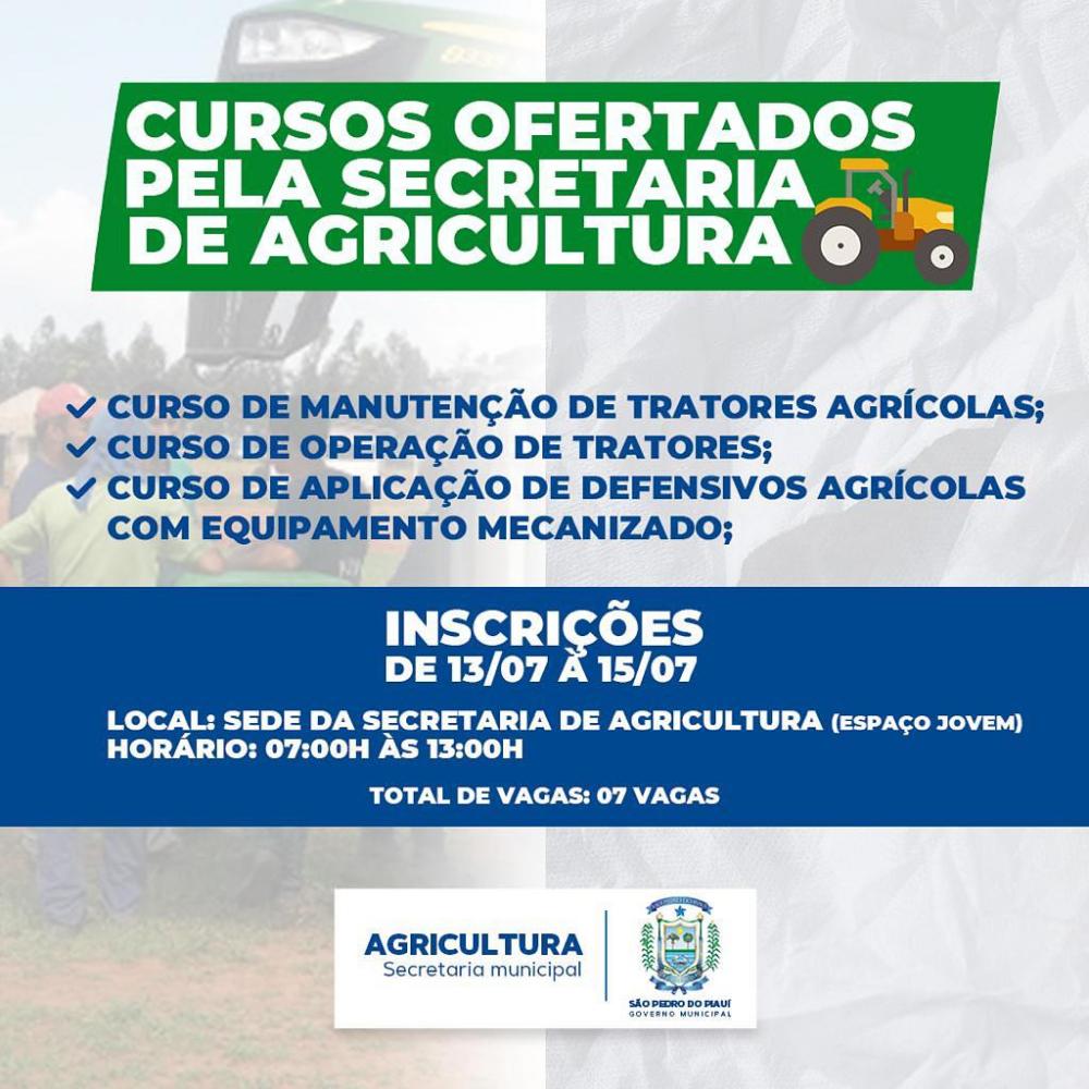 Secretaria Municipal de Agricultura realizará cursos gratuitos em máquinas agrícolas 
