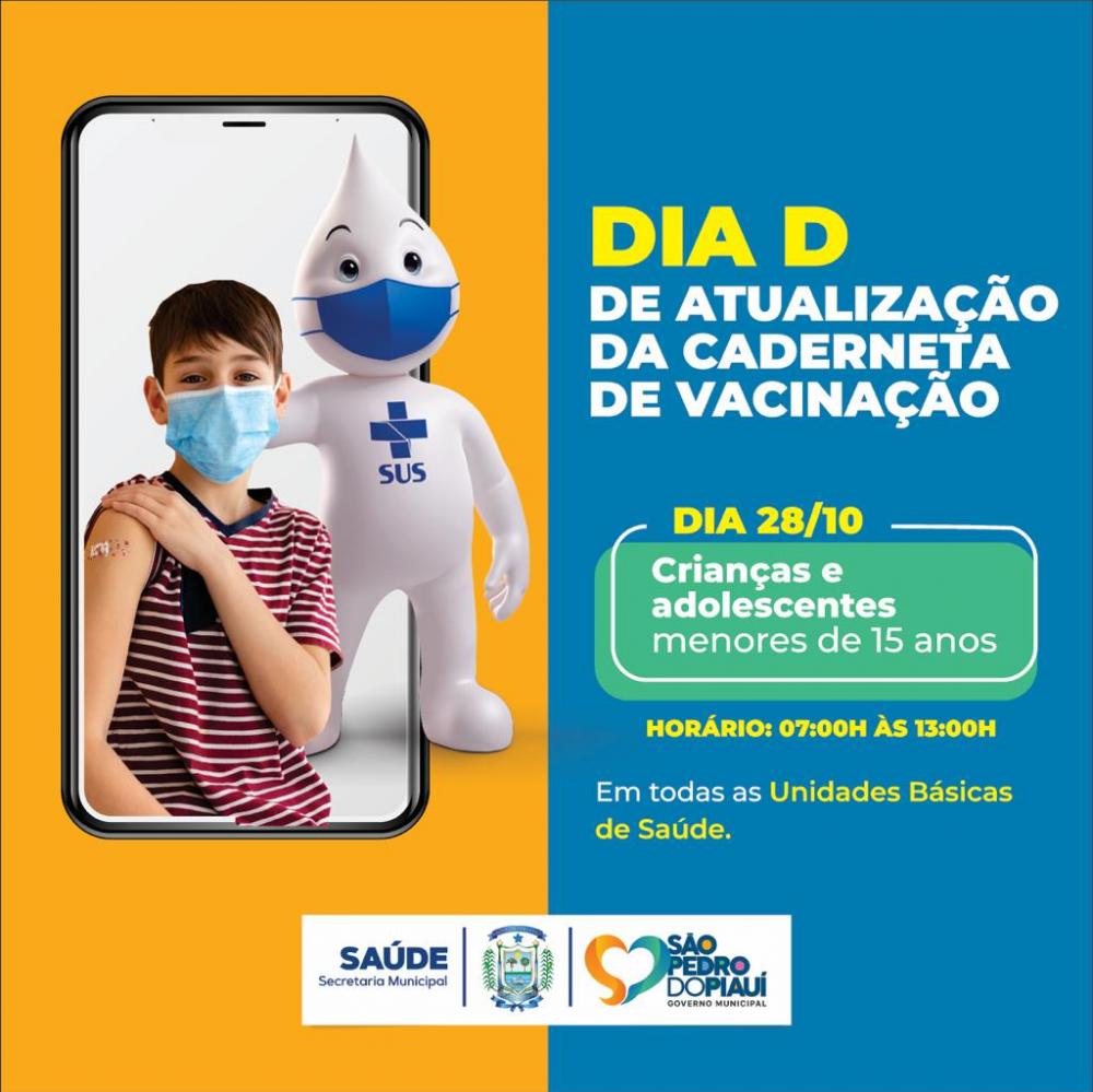  São Pedro do Piauí realizará o Dia ‘D’ de atualização da caderneta de vacinação