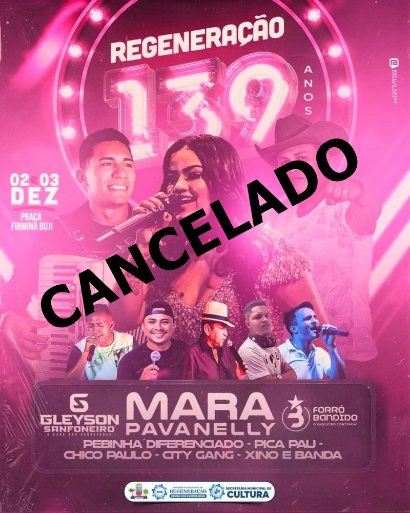 Prefeitura de Regeneração cancela show com Mara Pavanelly 