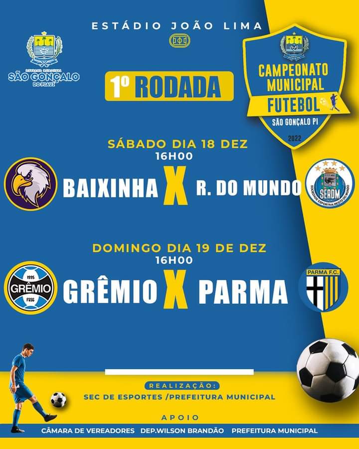 Campeonato Municipal de Futebol de São Gonçalo do PI terá início neste mês de dezembro