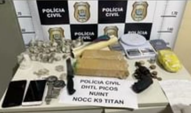 Jovem é preso por tráfico de drogas e porte ilegal de arma de fogo em Picos