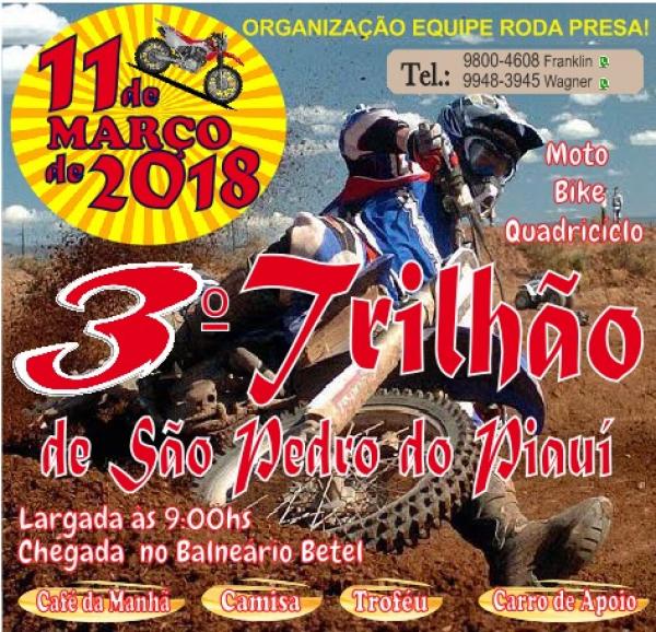 3º Rally Trilhão de São Pedro do Piauí acontecerá dia 11 de Março