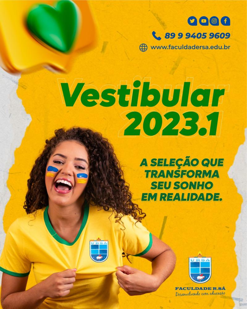 Inscrições abertas para o Vestibular 2023.1 da Faculdade R.Sá