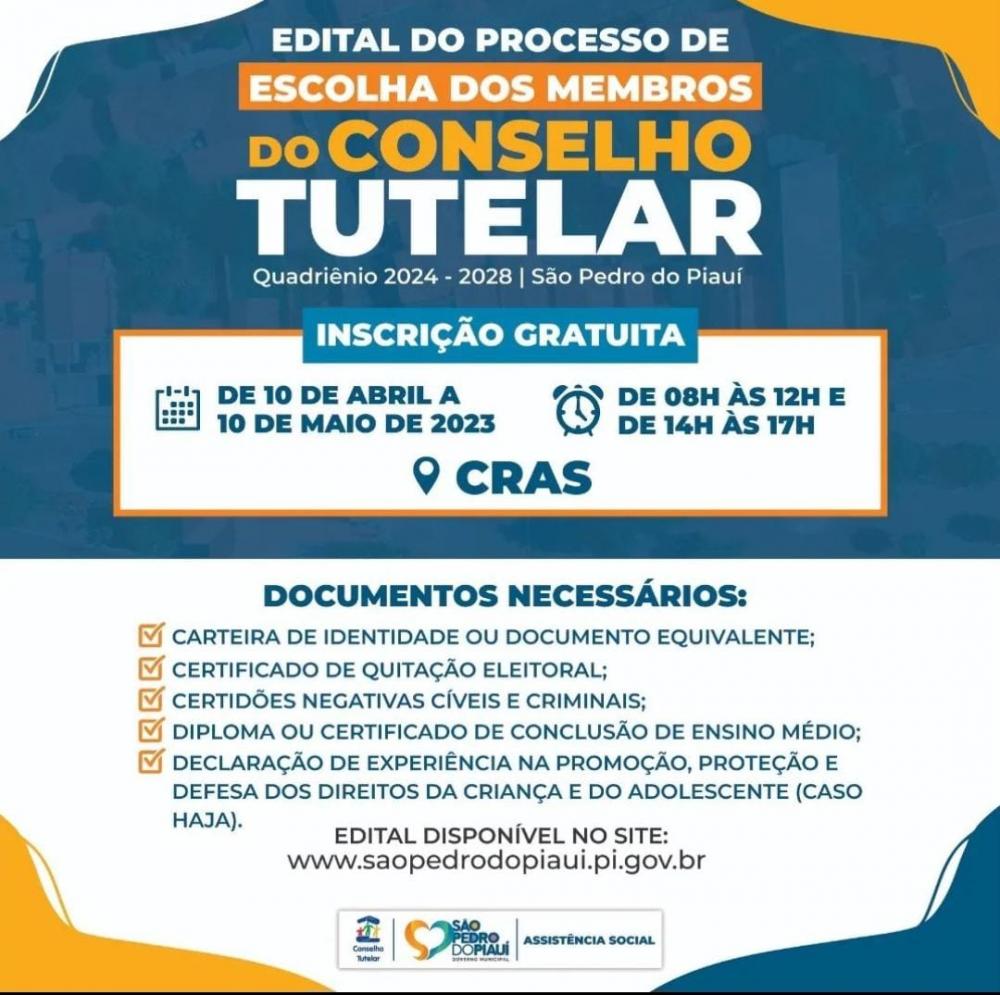 São Pedro do Piauí realizará processo de escolha para os membros do Conselho Tutelar