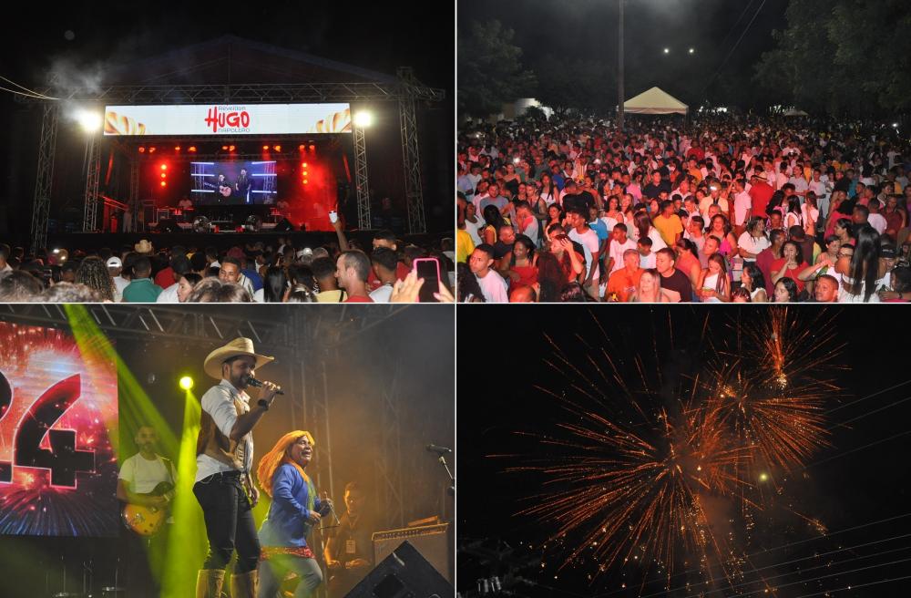 Bem-vindo 2024: Tradicional festa de réveillon reúne multidão em Hugo Napoleão; imagens