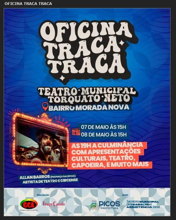 O grupo Adimó realiza nesta terça-feira (07) oficinas culturais no bairro Morada Nova
