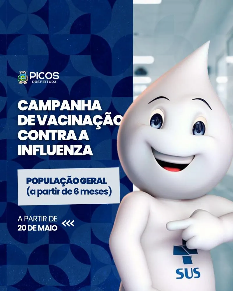 Prefeitura de Picos amplia a campanha de vacinação contra a gripe para o público em geral