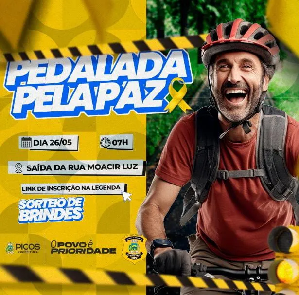 Maio Amarelo: Secretaria de Trânsito realizará Pedalada pela Paz no dia 26 de maio