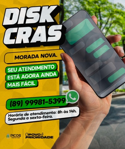 CRAS de Picos disponibiliza contato telefônico para atendimento qualificado