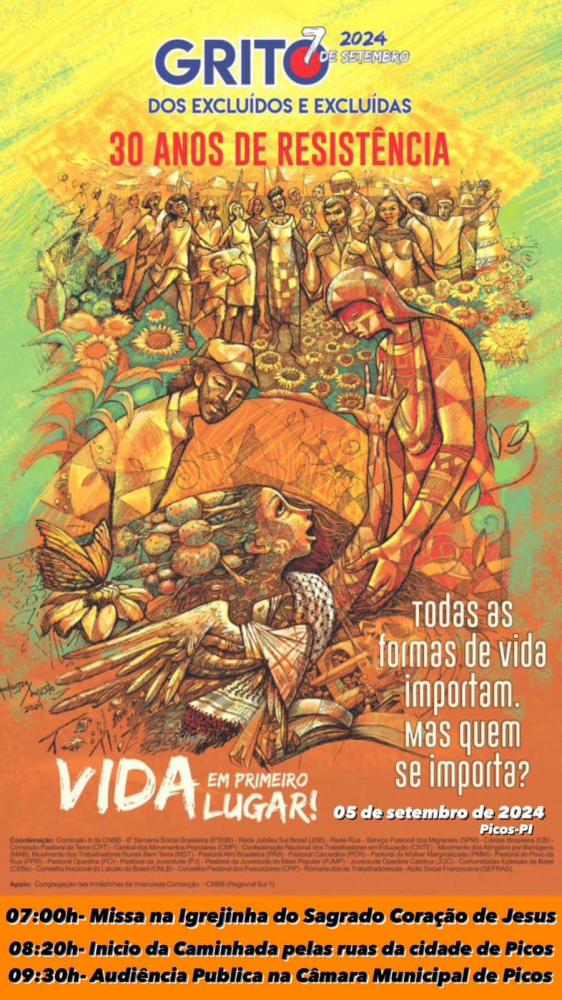Diocese de Picos realizará o 30° Grito dos Excluídos e Excluídas nesta quinta-feira (05); veja programação