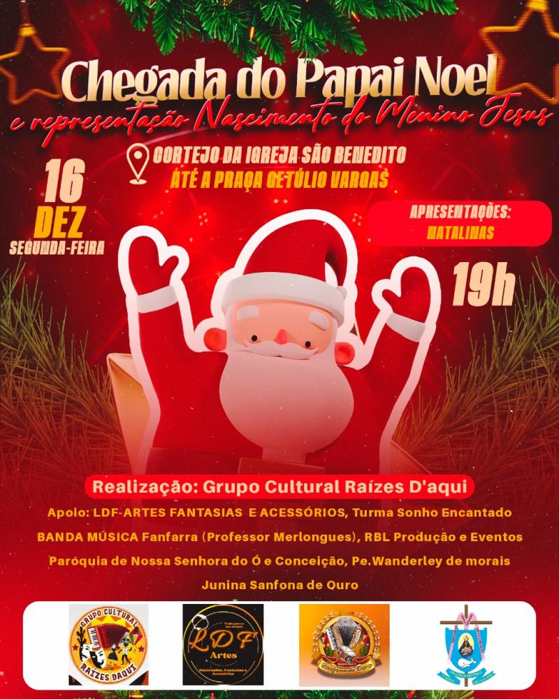 Auto de Natal Anima Valença com chegada de Papai Noel e apresentação do Nascimento de Jesus