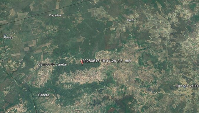 Tremor de terra de 2,3 graus é registrado na região do Vale do Sambito, próximo a Elesbão Veloso
