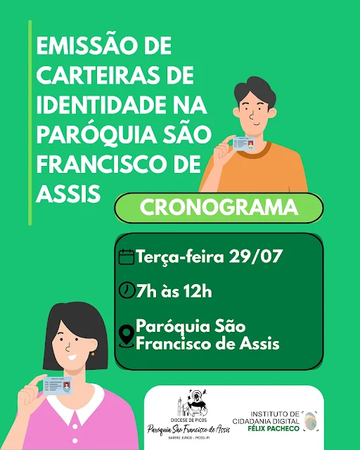 Paróquia de Picos realiza ação social para emissão gratuita da nova Carteira de Identidade Nacional
