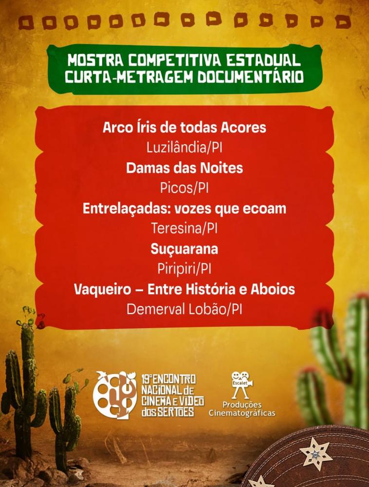 Documentário produzido por picoense é finalista do 19º Encontro Nacional de Cinema e Vídeo dos Sertões