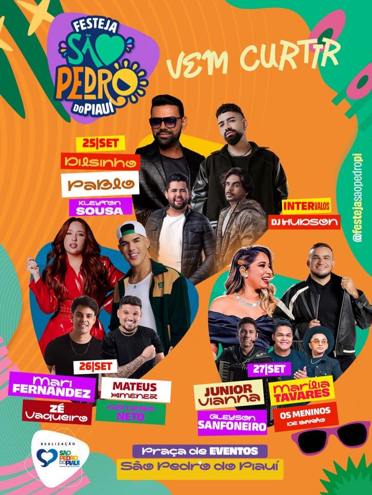 Festeja São Pedro do Piauí 2025 começa nesta quinta-feira com grandes atrações nacionais