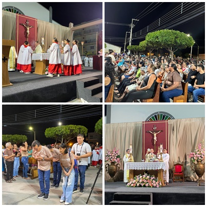 Devotos de São Francisco de Assis participam da 3ª noite de Novena/Missa em honra ao padroeira da paróquia do Junco na cidade de Picos