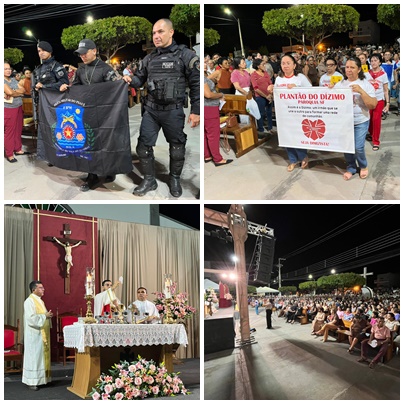 Fiéis participam da 8ª noite de Novena/Missa da 43ª Festa em honra à São Francisco de Assis na cidade de Picos