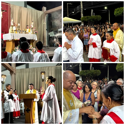 Última noite de Novena/Missa de São Francisco de Assis lota pátio da Igreja no bairro Junco, em Picos