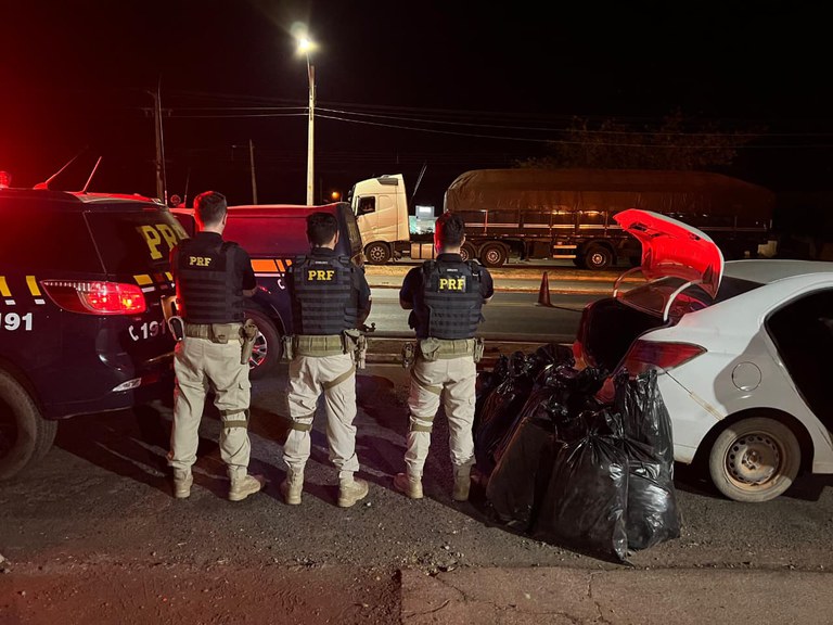 PRF apreende quase 100 kg de maconha durante fiscalização na BR-316