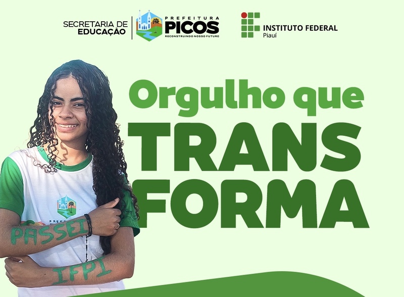 Alunos da rede municipal de Picos são aprovados em teste seletivo do IFPI