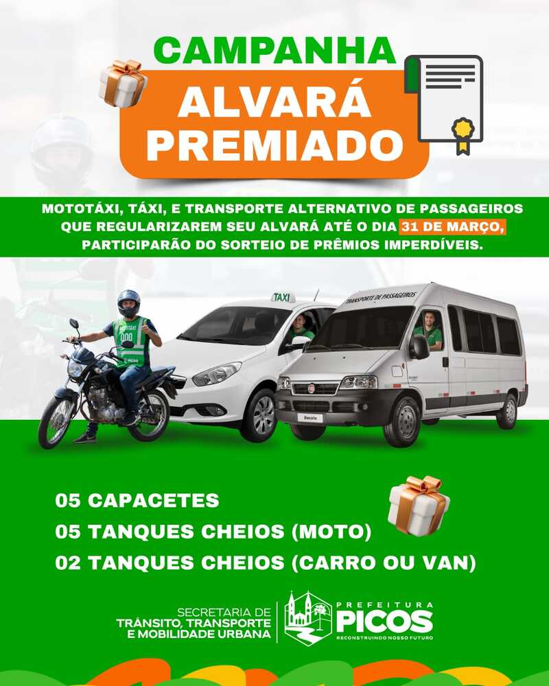 Secretaria de Trânsito de Picos inicia recadastramento de alvarás e lança “Alvará Premiado”