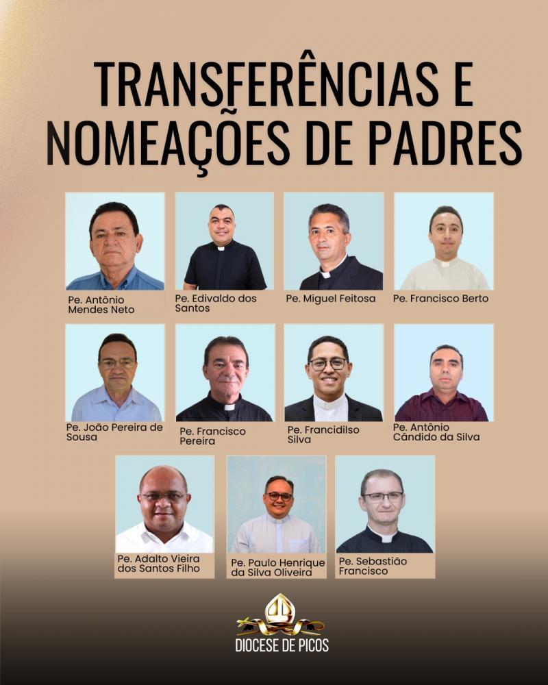 Bispo de Picos anuncia transferência e nomeação de onze padres para 2026