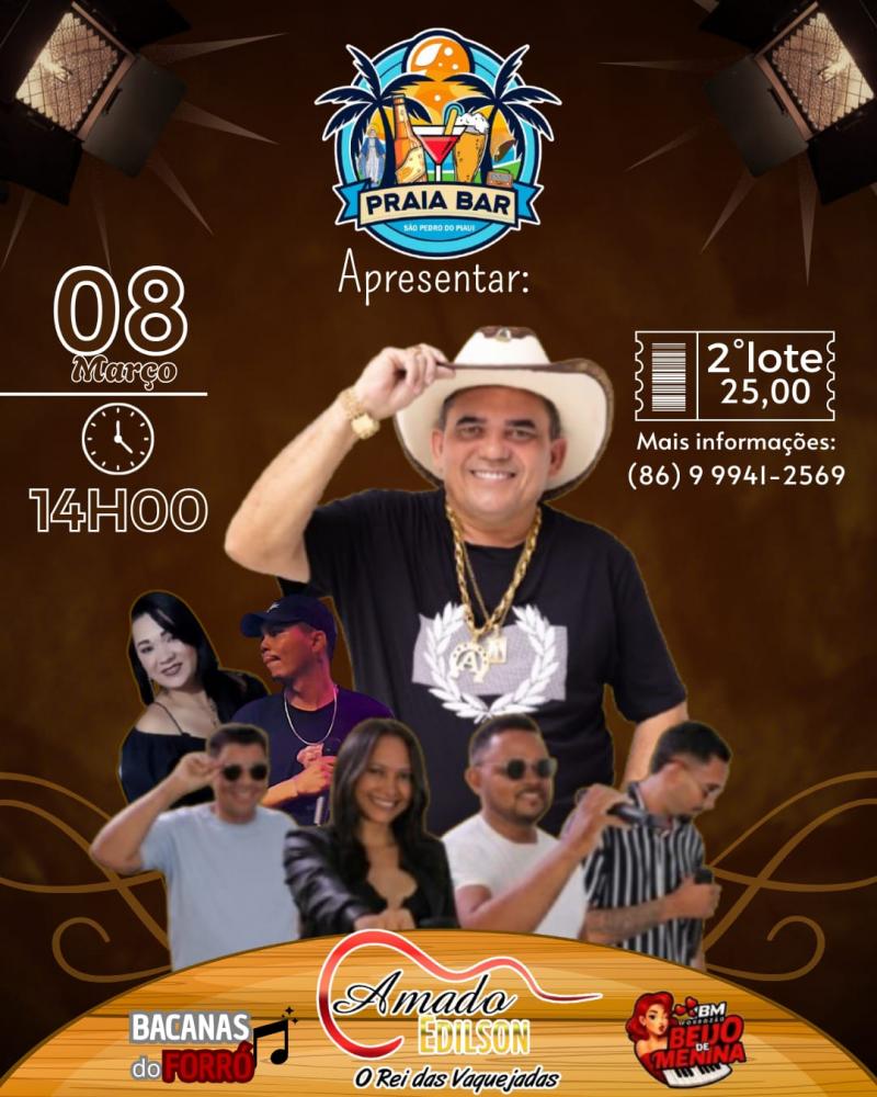 Fim de semana será de festa em São Pedro do Piauí com show de Amado Edilson
