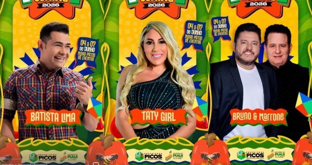Após artistas nacionais, Prefeitura de Picos anuncia atrações de forró do Picos Cidade Junina 2026