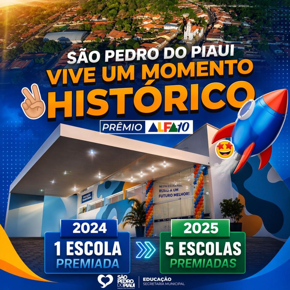 5 escolas premiadas: São Pedro do Piauí vive marco histórico na educação com conquistas no Alfa-10