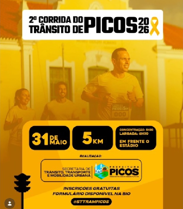 Secretaria de Trânsito anuncia a “2ª CORRIDA DO TRÂNSITO DE PICOS”