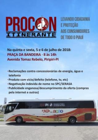 PROCON Itinerante estará em Piripiri nos dias 5 e 6 de julho