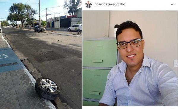 Teresina | Empresário e ex-candidato a vereador fica ferido após colidir carro em alta velocidade em poste