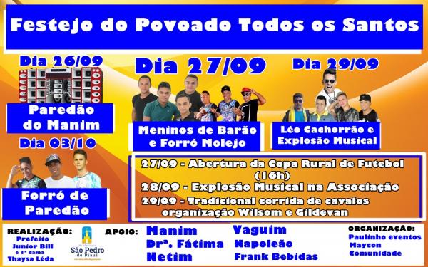 Povoado Todos os Santos inicia suas festividades. Confira a programação