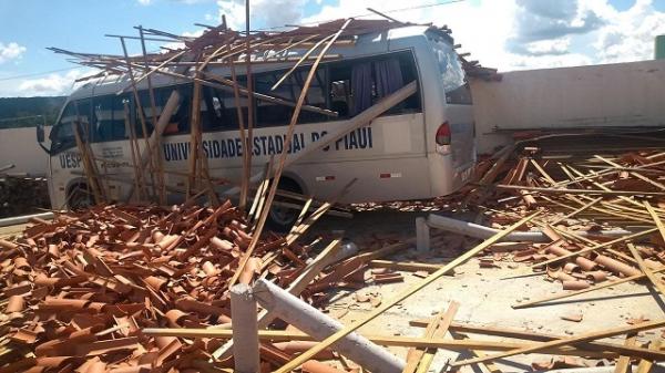 Parte do teto da Uespi desaba no final de semana em Picos