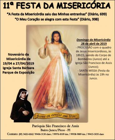 Paróquia de São Francisco de Assis promove a 11ª Festa da Misericórdia